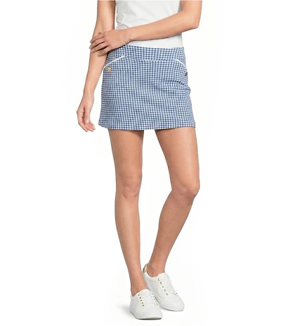 Lilly Pulitzer Thera Performance Twill Gingham Print Performance Skort