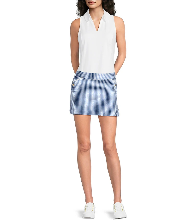 Lilly Pulitzer Thera Performance Twill Gingham Print Performance Skort