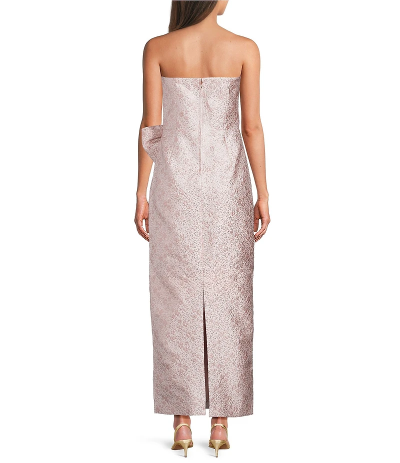 Lilly Pulitzer Tiernan Conch Shell Metallic Brocade Strapless Sleeveless Bow Midi Dress