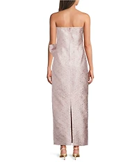 Lilly Pulitzer Tiernan Conch Shell Metallic Brocade Strapless Sleeveless Bow Midi Dress