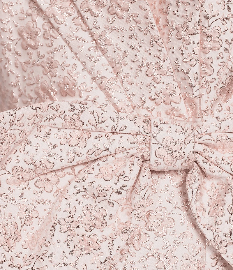 Lilly Pulitzer Tiernan Conch Shell Metallic Brocade Strapless Sleeveless Bow Midi Dress