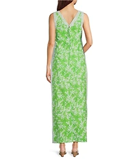 Lilly Pulitzer Tina Stretch Poplin Floral Print Square Neck Sleeveless Shift Maxi Romper