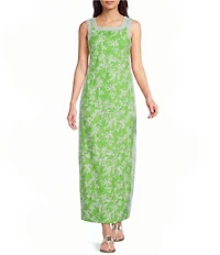 Lilly Pulitzer Tina Stretch Poplin Floral Print Square Neck Sleeveless Shift Maxi Romper