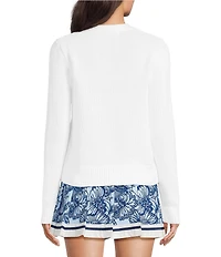 Lilly Pulitzer Tippery Boucle Knit V-Neck Long Sleeve Button Front Cardigan