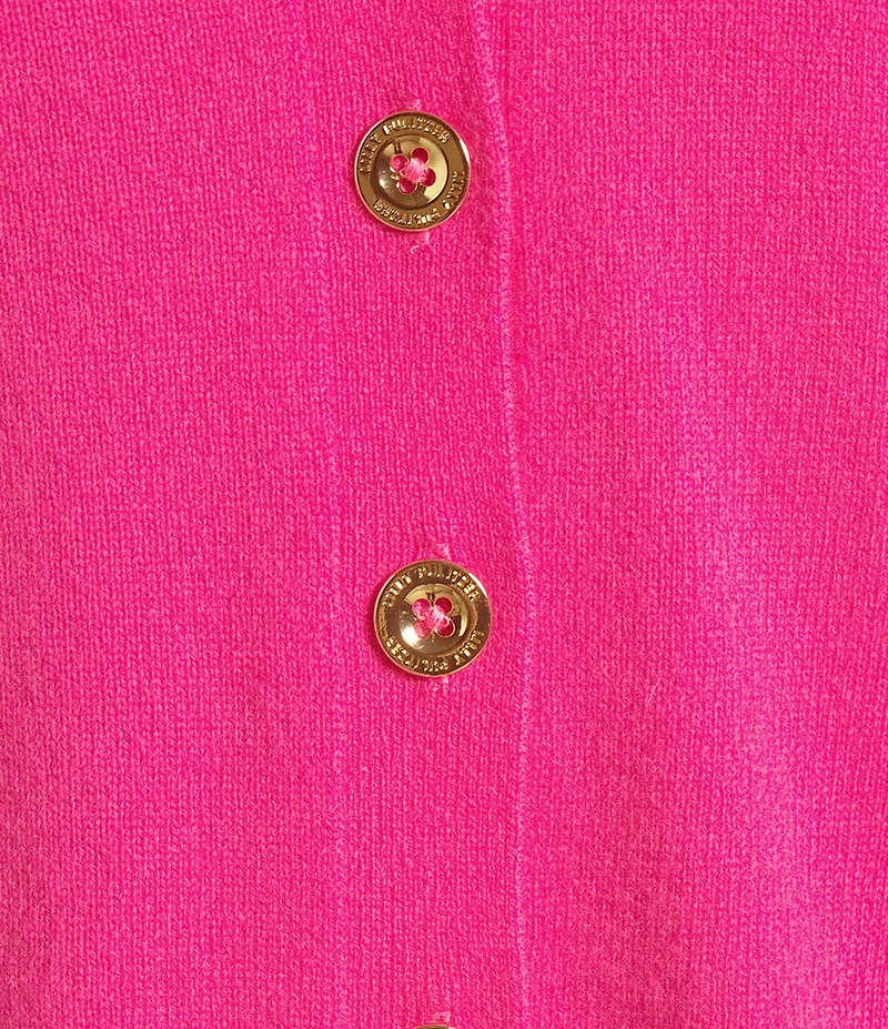 Lilly Pulitzer Tippery Cashmere Knit V-Neck Long Sleeve Button Front Cardigan