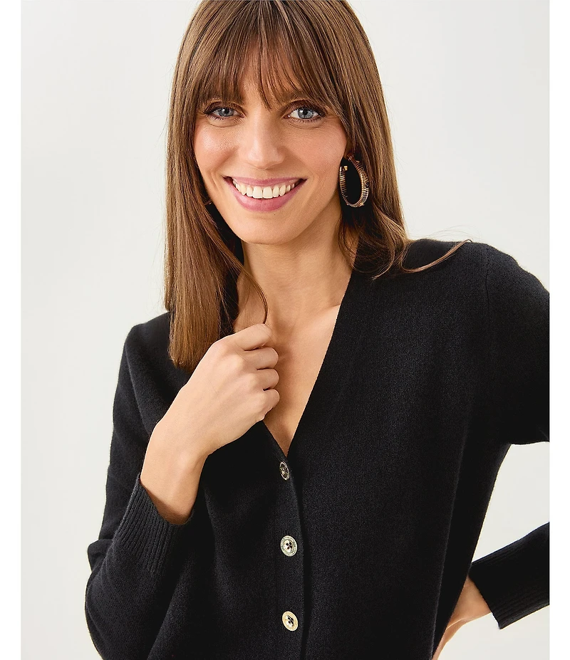 Lilly Pulitzer Tippery Cashmere Knit V-Neck Long Sleeve Cardigan