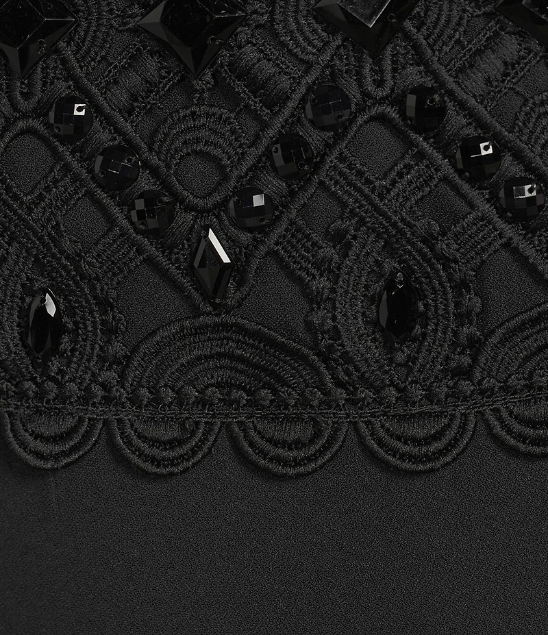 Lilly Pulitzer Vena Satin Back Crepe Square Neck Sleeveless Lace Beaded Scallop Trim Maxi Dress