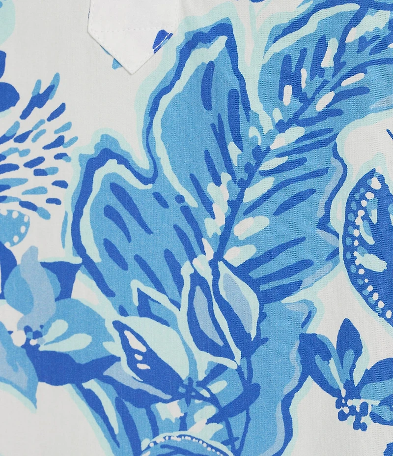 Lilly Pulitzer x Saint James Leonie Azure Soleil Print Short Sleeve Cotton Shirt Dress