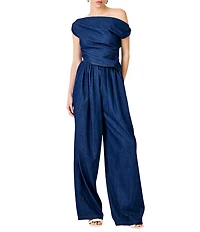 Line and Dot Abo High Rise Wide Leg Coordinating Woven Pants