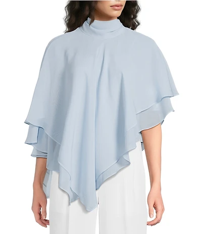 Line and Dot Amorette Turtleneck Chiffon Coordinating Cape Top