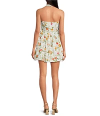 Line and Dot Anisa Floral Print Halter Neck Sleeveless A-Line Poplin Mini Dress