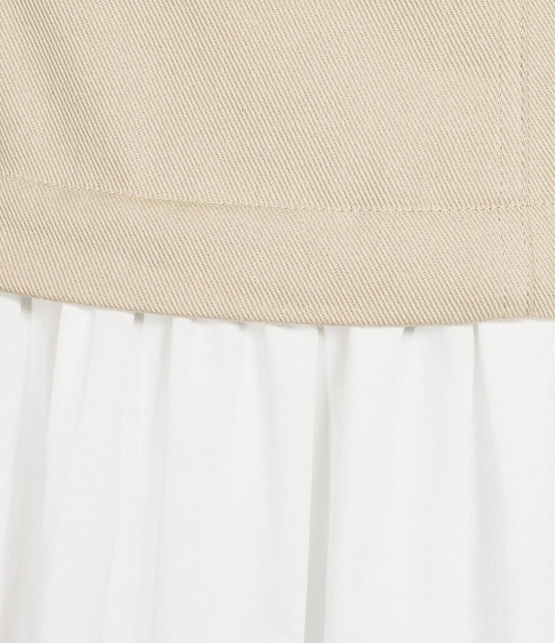 Line and Dot Anitha Mixed Media Square Neck Sleeveless Bubble Hem Midi Dress