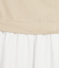 Line and Dot Anitha Mixed Media Square Neck Sleeveless Bubble Hem Midi Dress