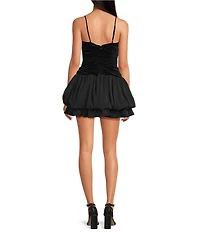 Line and Dot Arden V-Neck Sleeveless Velvet Mini Dress