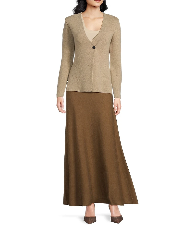 Line and Dot Atleigh Wool Blend V-Neckline Long Sleeve Knit Sweater