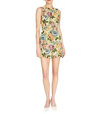 Line and Dot Cambria Floral Print Boat Neck Sleeveless Mini Dress
