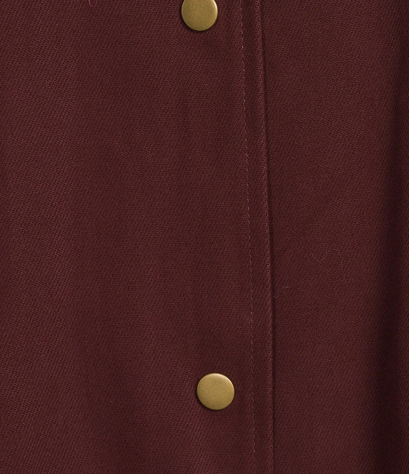 Line and Dot Chelsea Collared Neck Long Sleeve Corduroy Trench Coat