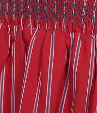 Line and Dot Claudina Stripe Print Strapless Drop Waist Smocked Maxi Dress