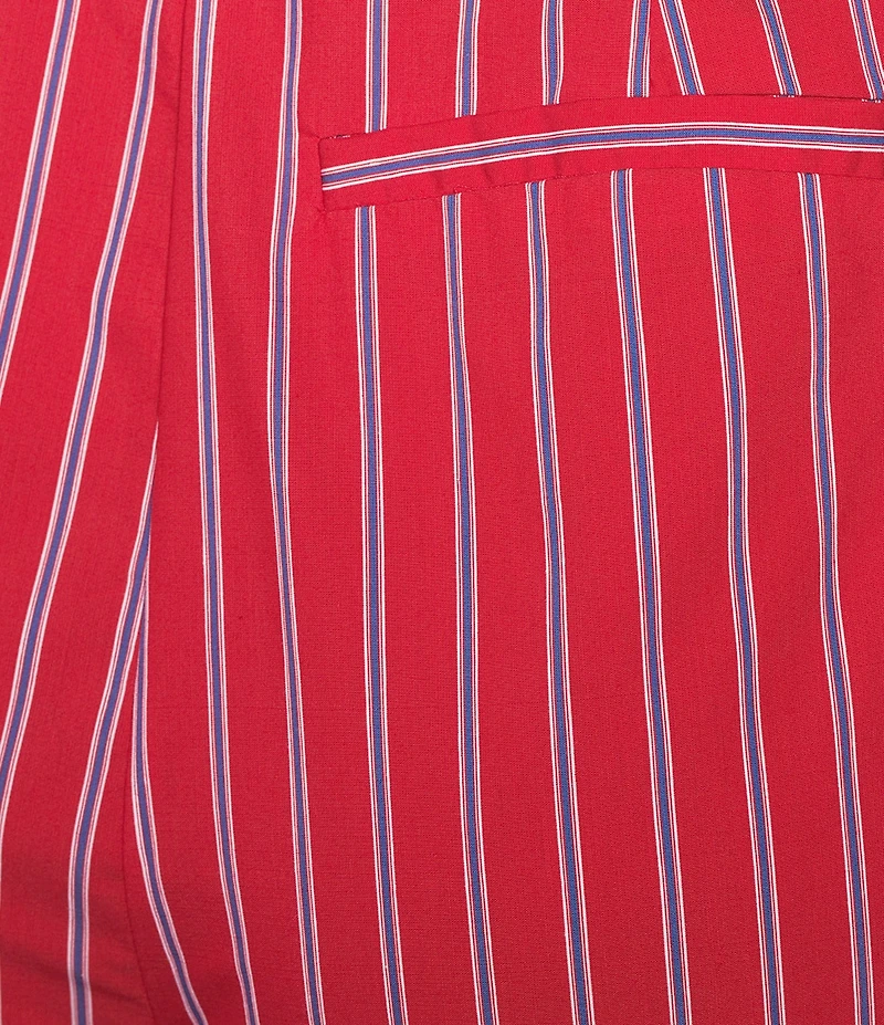 Line and Dot Claudine Stripe Print Wide Leg Coordinating Poplin Pants