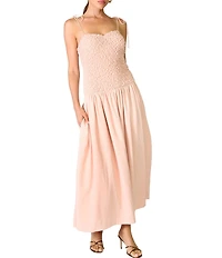 Line and Dot Daphne Sweetheart Neck Sleeveless Smocked Bodice Maxi Dress