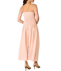 Line and Dot Daphne Sweetheart Neck Sleeveless Smocked Bodice Maxi Dress