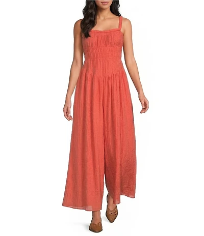 Line and Dot Delmare Square Neck Sleeveless Wide Leg Jumpsuit