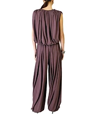 Line and Dot Diane Crew Neck Cap Sleeve Shirred Bubble Hem Coordinating Knit Top