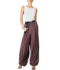 Line and Dot Diane Draped High Rise Bubble Leg Coordinating Knit Pants