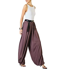 Line and Dot Diane Draped High Rise Bubble Leg Coordinating Knit Pants
