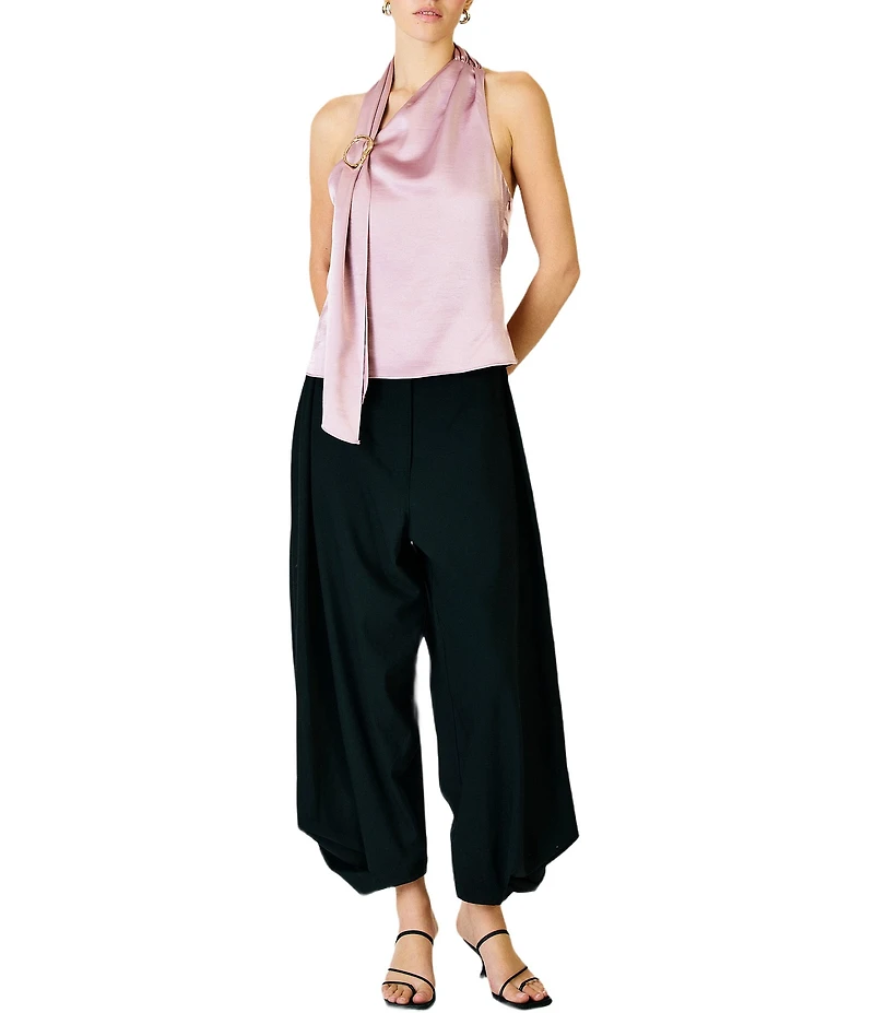 Line and Dot Elsie Halter Neck Sleeveless Satin Top