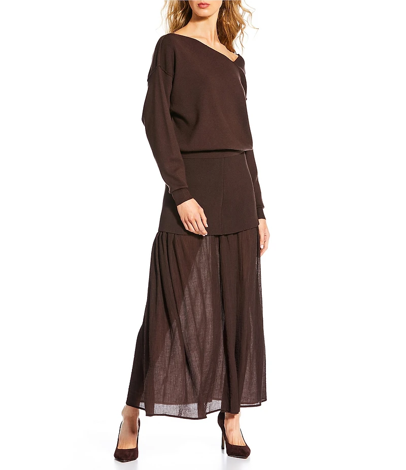 Line and Dot Favorite Off-The-Shoulders Coordinating Long Sleeve Sweater