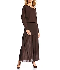 Line and Dot Favorite Off-The-Shoulders Coordinating Long Sleeve Sweater
