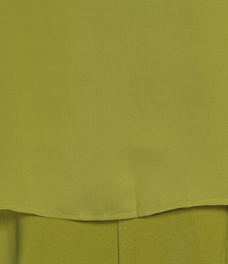 Line and Dot Fond Round Neckline Cape Chiffon Romper