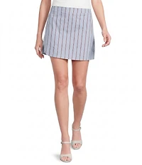 Line and Dot Getty Stripe Print Coordinating Poplin Mini Pencil Skirt