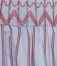 Line and Dot Getty Stripe Print Strapless Smocked Drop Waist Poplin Maxi Dress