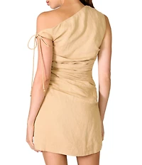 Line and Dot Lelio Asymmetrical Neck Sleeveless Mini Dress