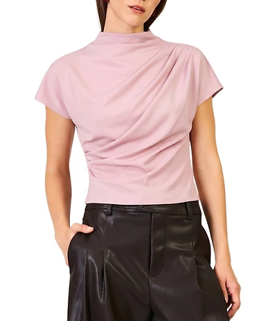 Line and Dot Lennon Mock Neck Short Sleeve Top