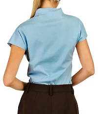 Line and Dot Lennon Mock Neck Short Sleeve Top