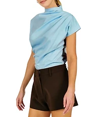 Line and Dot Lennon Mock Neck Short Sleeve Top