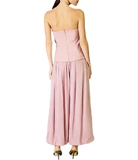 Line and Dot Lowen Strapless Sleeveless Mixed Media Jumpsuit