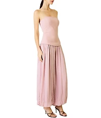 Line and Dot Lowen Strapless Sleeveless Mixed Media Jumpsuit