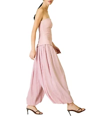 Line and Dot Lowen Strapless Sleeveless Mixed Media Jumpsuit