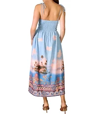 Line and Dot Pernille Landscape Printed Scoop Neck Sleeveless Maxi Dress
