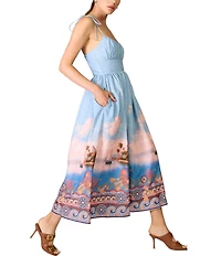 Line and Dot Pernille Landscape Printed Scoop Neck Sleeveless Maxi Dress
