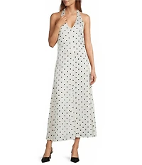 Line and Dot Ravyn Polka Dot Halter Neck Sleeveless Maxi Dress