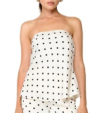 Line and Dot Ravyn Polka Dot Strapless Coordinating Satin Tube Top