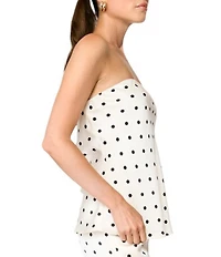Line and Dot Ravyn Polka Dot Strapless Coordinating Satin Tube Top