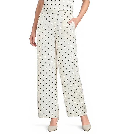 Line And Dot Ravyn Polka Dot Wide Leg Coordinating Satin Pants
