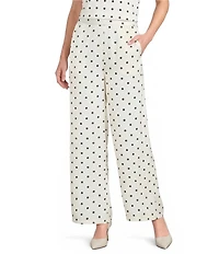 Line And Dot Ravyn Polka Dot Wide Leg Coordinating Satin Pants