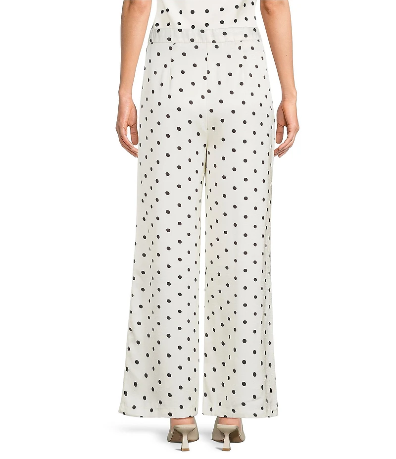 Line And Dot Ravyn Polka Dot Wide Leg Coordinating Satin Pants